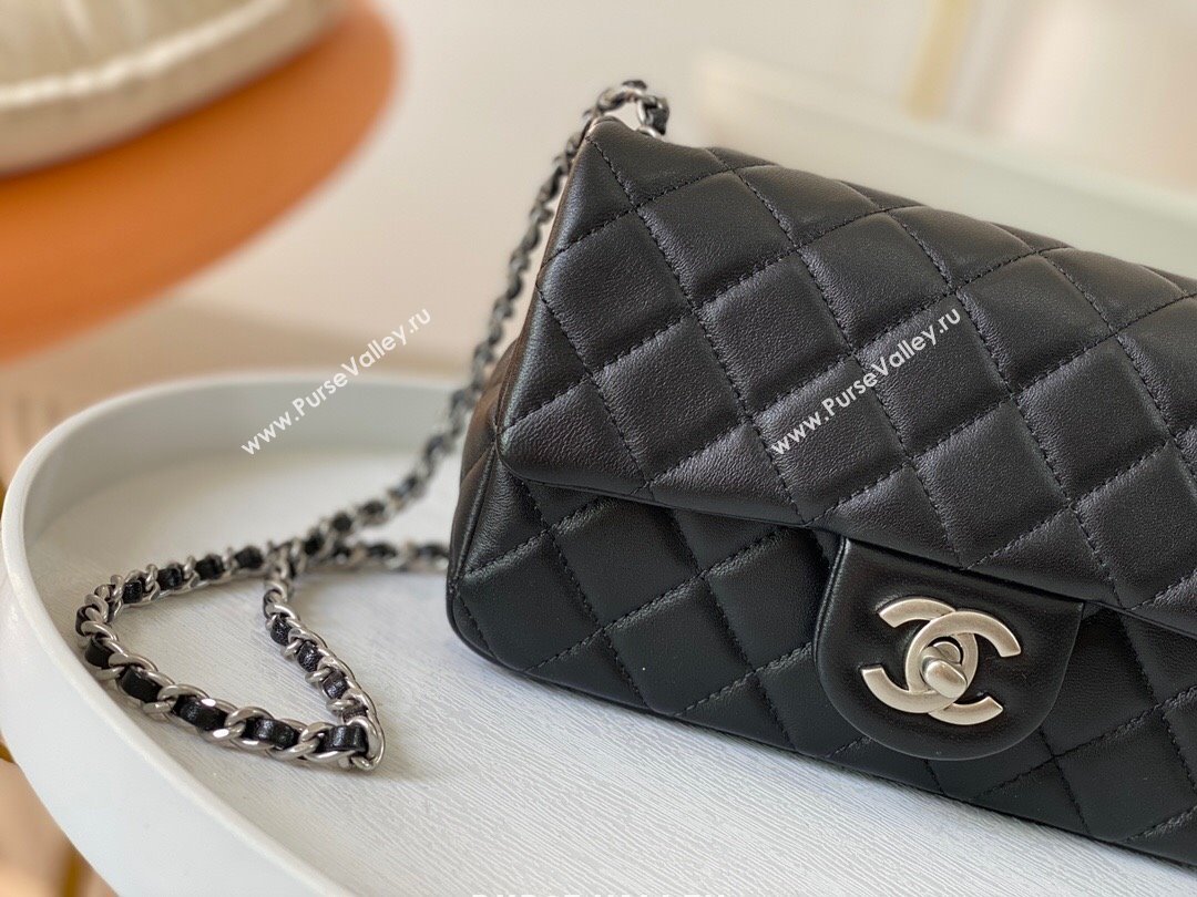Chanel Lambskin Small Flap Bag with Metal Ball AS1787 Black/Silver 2024 (SM-24040209)