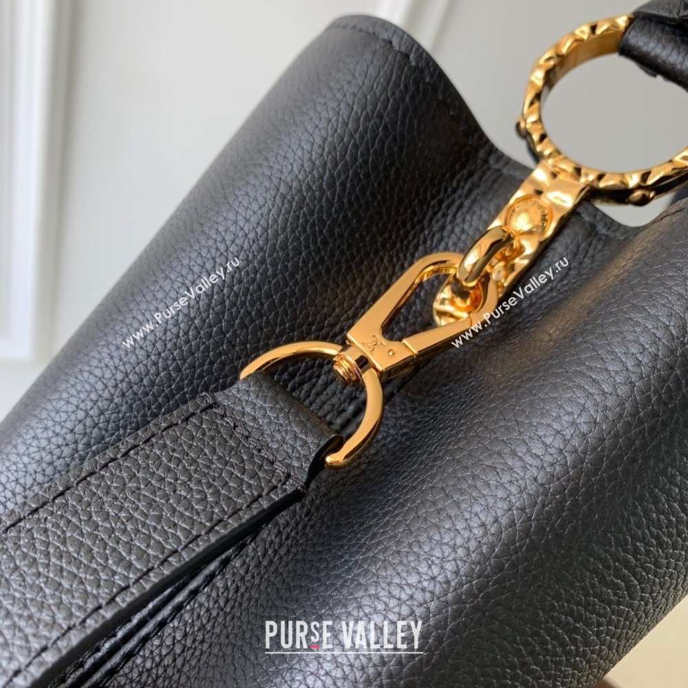 Louis Vuitton East West Capucines Mini Bag in Taurillon Leather M24666 Black 2024 (K-24090711)