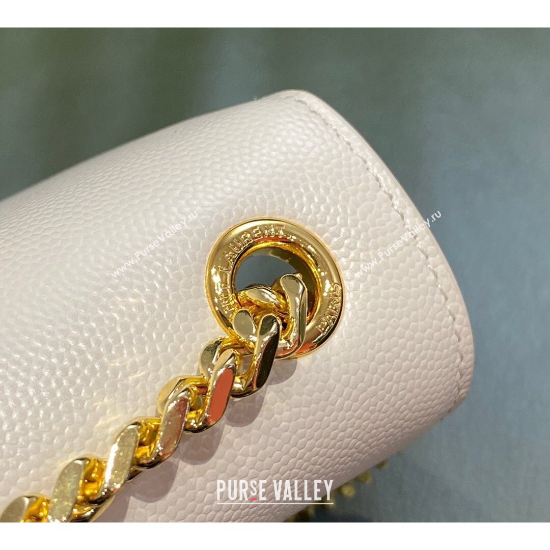 Saint Laurent Kate Small Chain and Tassel Bag in Grain Leather 474366 Off-white/Gold 2021 TOP (JUND-210823057)