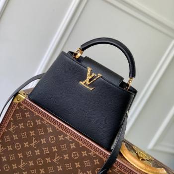 Louis Vuitton East West Capucines BB Bag in Taurillon Leather M24666 Black 2024 (K-24090712)