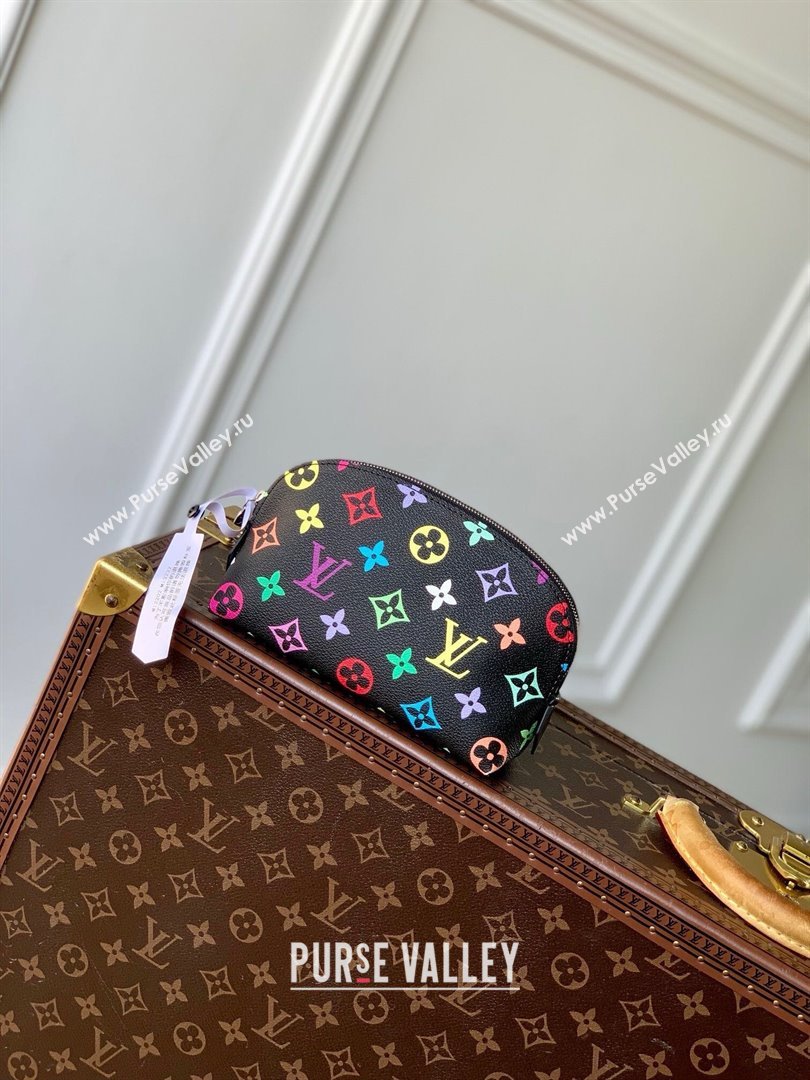 Louis Vuitton LV x TM Cosmetic Pouch PM Bag in Multicolored Monogram Canvas M13744 Black 2025 (K-25010317)