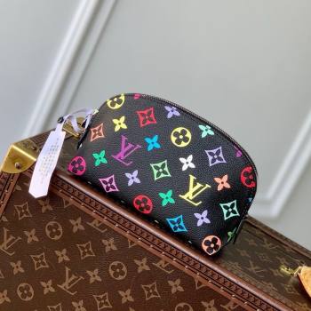 Louis Vuitton LV x TM Cosmetic Pouch PM Bag in Multicolored Monogram Canvas M13744 Black 2025 (K-25010317)