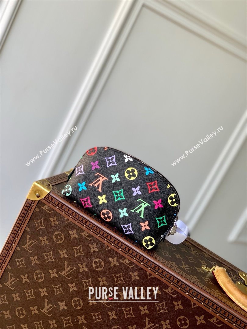 Louis Vuitton LV x TM Cosmetic Pouch PM Bag in Multicolored Monogram Canvas M13744 Black 2025 (K-25010317)