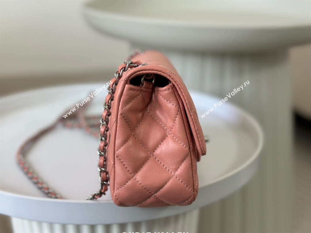 Chanel Lambskin Small Flap Bag with Entwined Ball AS1787 Pink/Silver 2024 (SM-24040211)