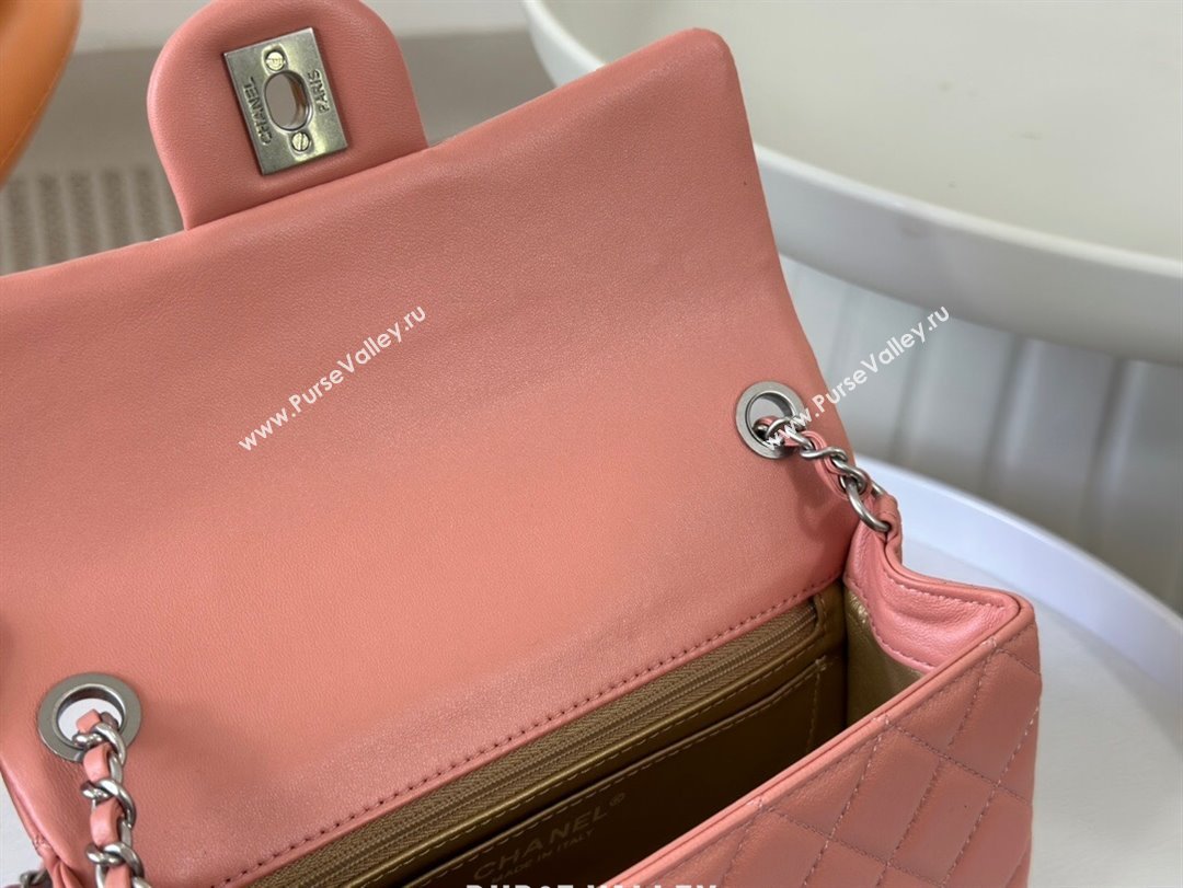 Chanel Lambskin Small Flap Bag with Entwined Ball AS1787 Pink/Silver 2024 (SM-24040211)