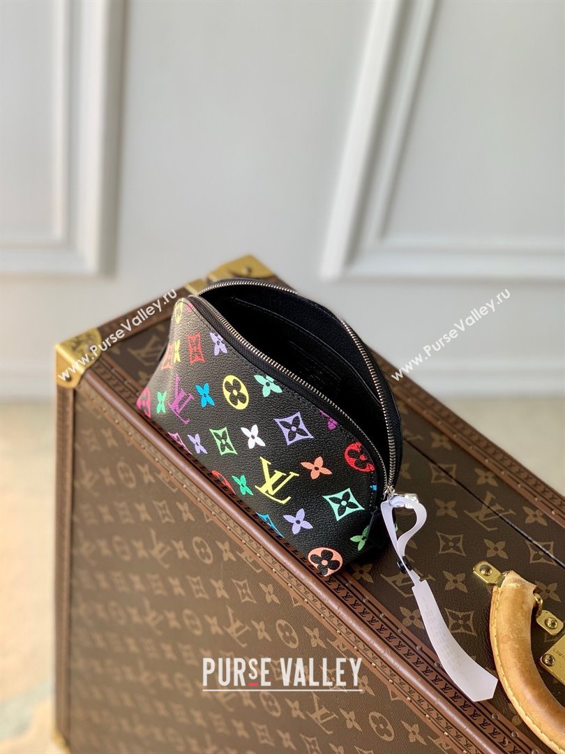 Louis Vuitton LV x TM Cosmetic Pouch PM Bag in Multicolored Monogram Canvas M13744 Black 2025 (K-25010317)