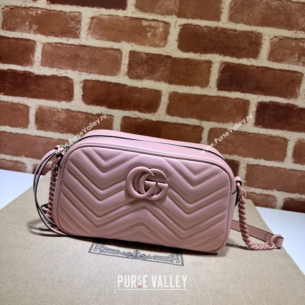 Gucci GG Marmont Small Shoulder Bag in Pink Leather 447632 2024 (DLH-24021943)