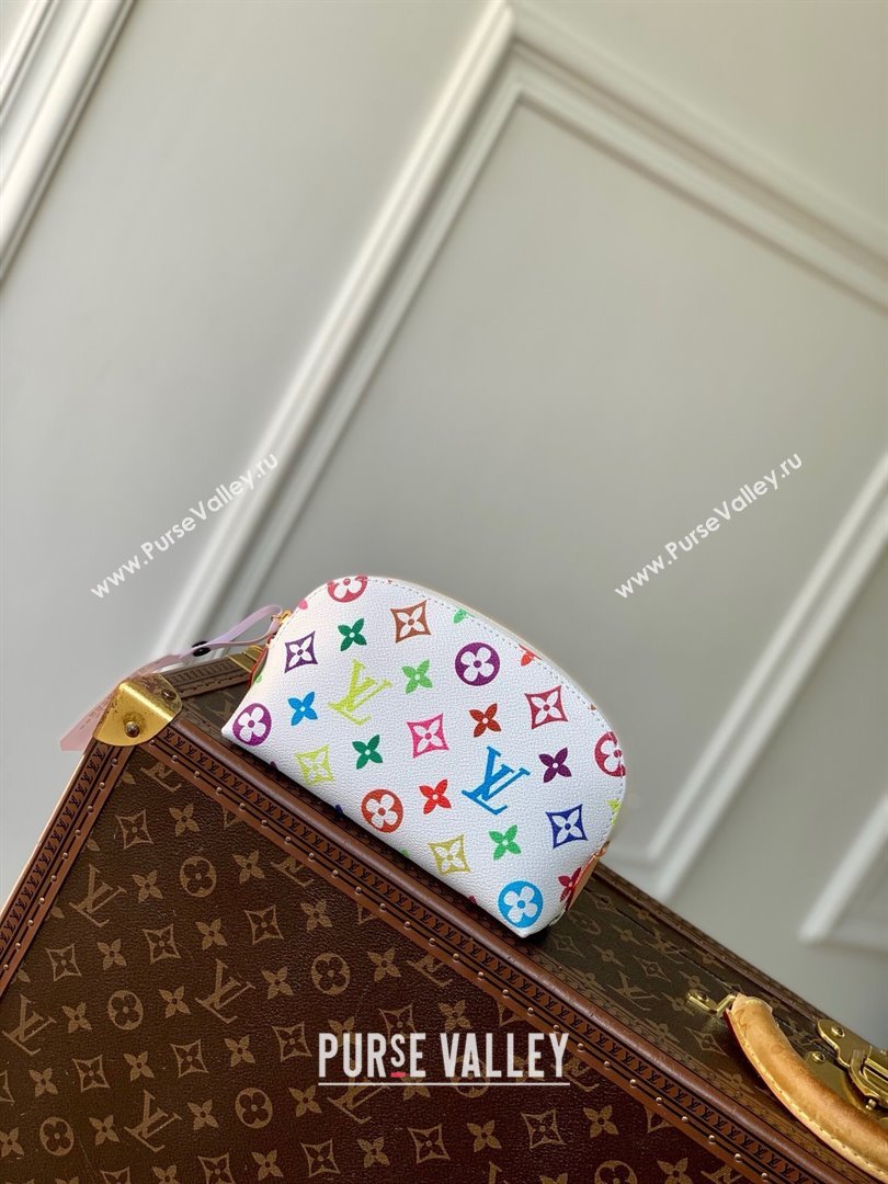 Louis Vuitton LV x TM Cosmetic Pouch PM Bag in Multicolored Monogram Canvas M13744 White 2025 (K-25010318)