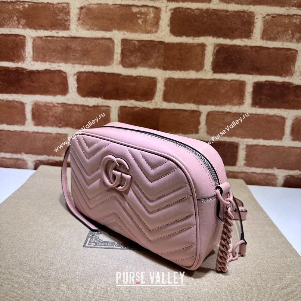 Gucci GG Marmont Small Shoulder Bag in Pink Leather 447632 2024 (DLH-24021943)