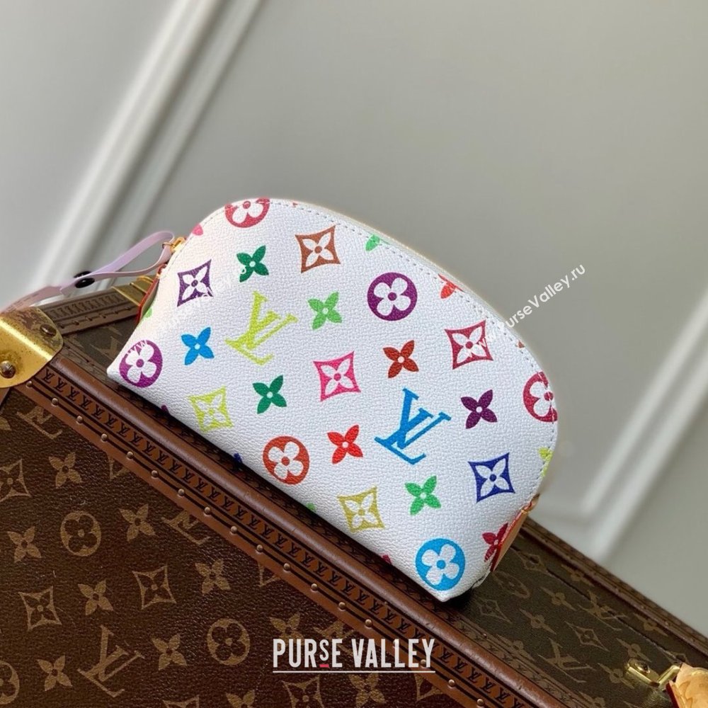 Louis Vuitton LV x TM Cosmetic Pouch PM Bag in Multicolored Monogram Canvas M13744 White 2025 (K-25010318)