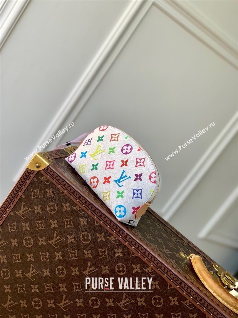 Louis Vuitton LV x TM Cosmetic Pouch PM Bag in Multicolored Monogram Canvas M13744 White 2025 (K-25010318)