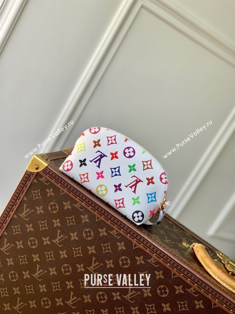 Louis Vuitton LV x TM Cosmetic Pouch PM Bag in Multicolored Monogram Canvas M13744 White 2025 (K-25010318)