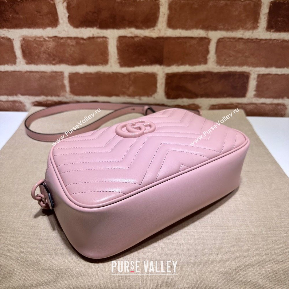 Gucci GG Marmont Small Shoulder Bag in Pink Leather 447632 2024 (DLH-24021943)