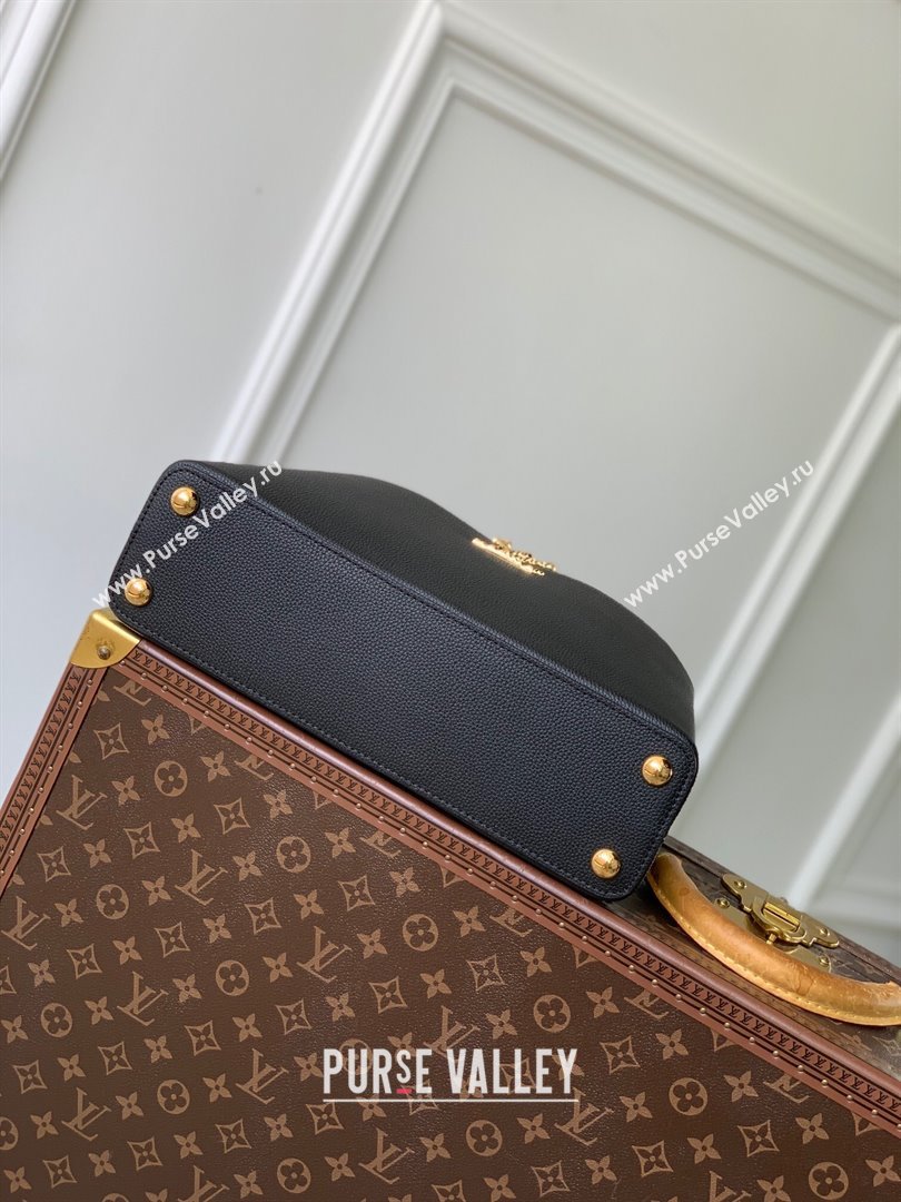 Louis Vuitton East West Capucines MM Bag in Taurillon Leather M24666 Black 2024 (K-24090713)