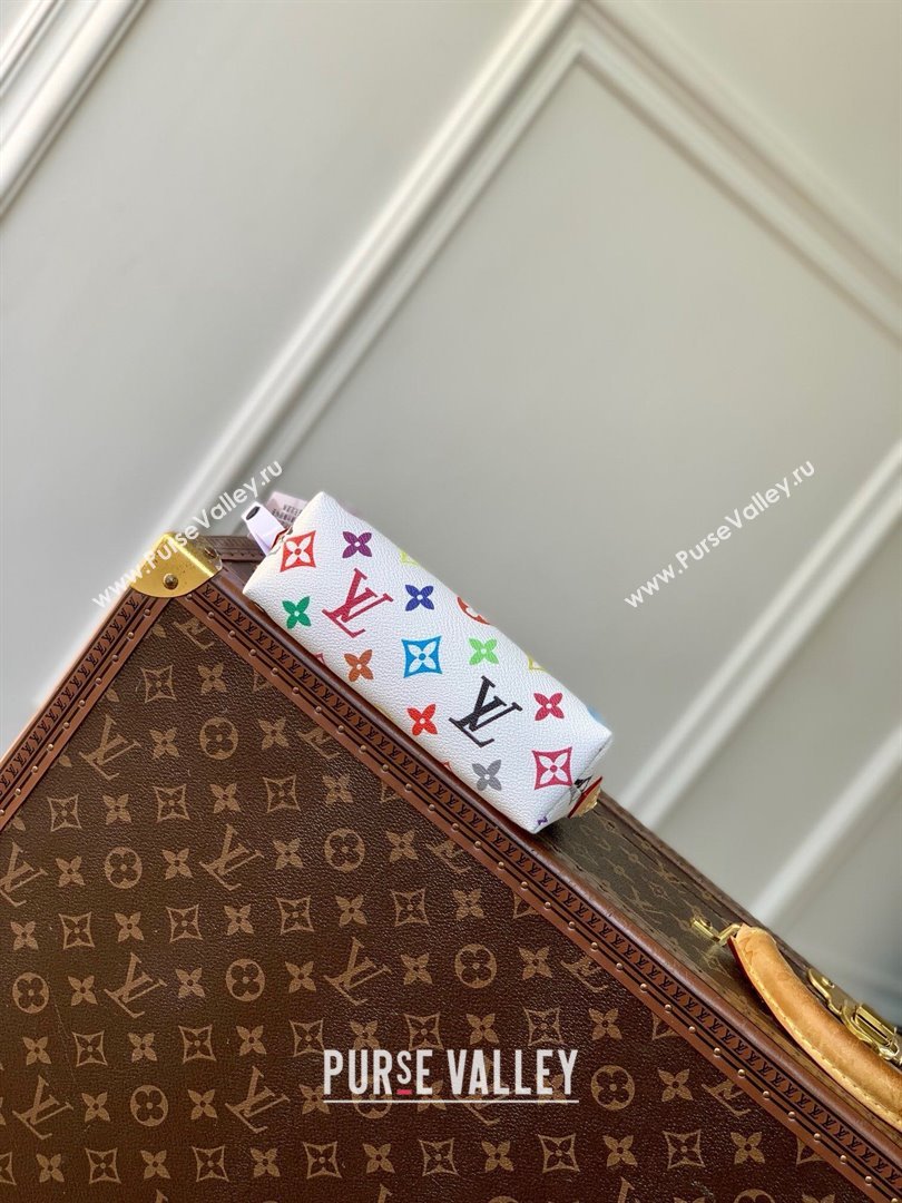 Louis Vuitton LV x TM Cosmetic Pouch PM Bag in Multicolored Monogram Canvas M13744 White 2025 (K-25010318)