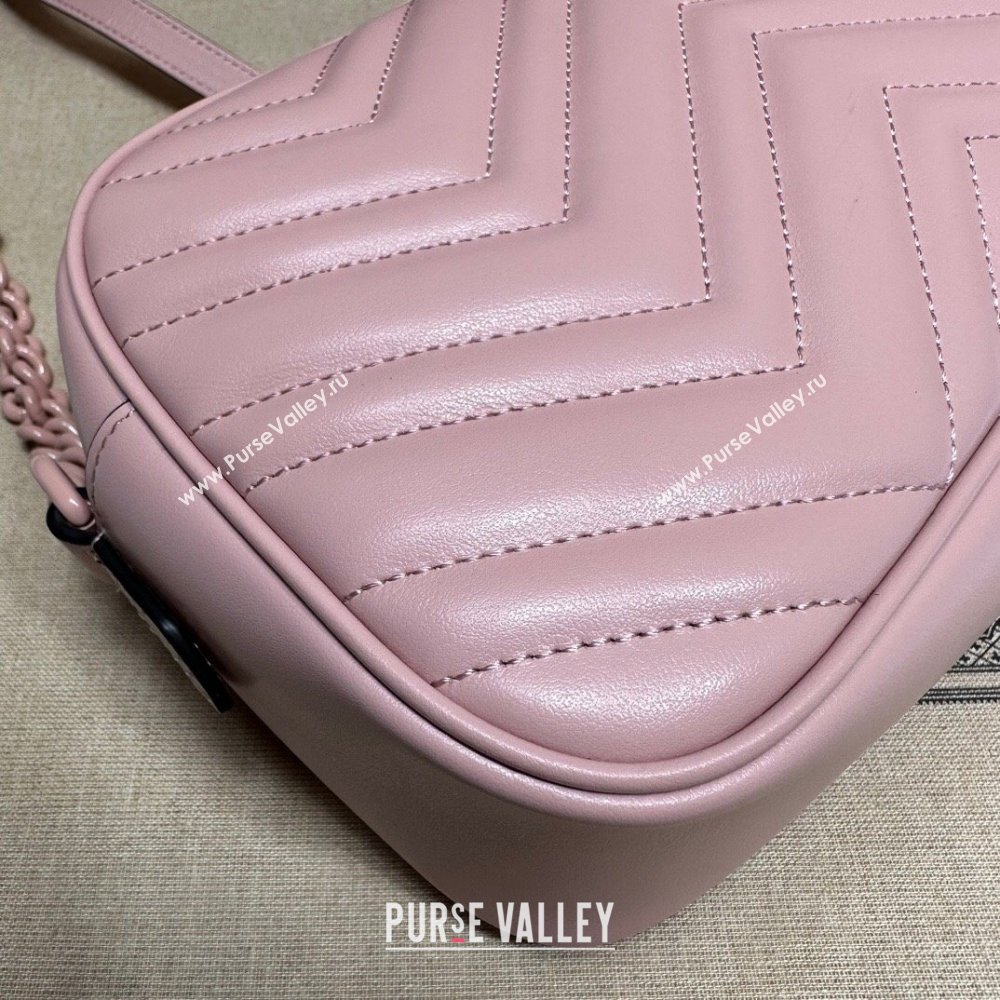 Gucci GG Marmont Small Shoulder Bag in Pink Leather 447632 2024 (DLH-24021943)