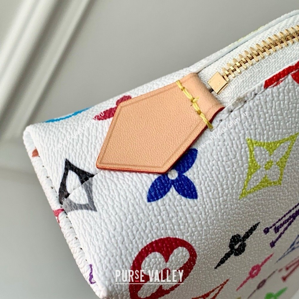 Louis Vuitton LV x TM Cosmetic Pouch PM Bag in Multicolored Monogram Canvas M13744 White 2025 (K-25010318)