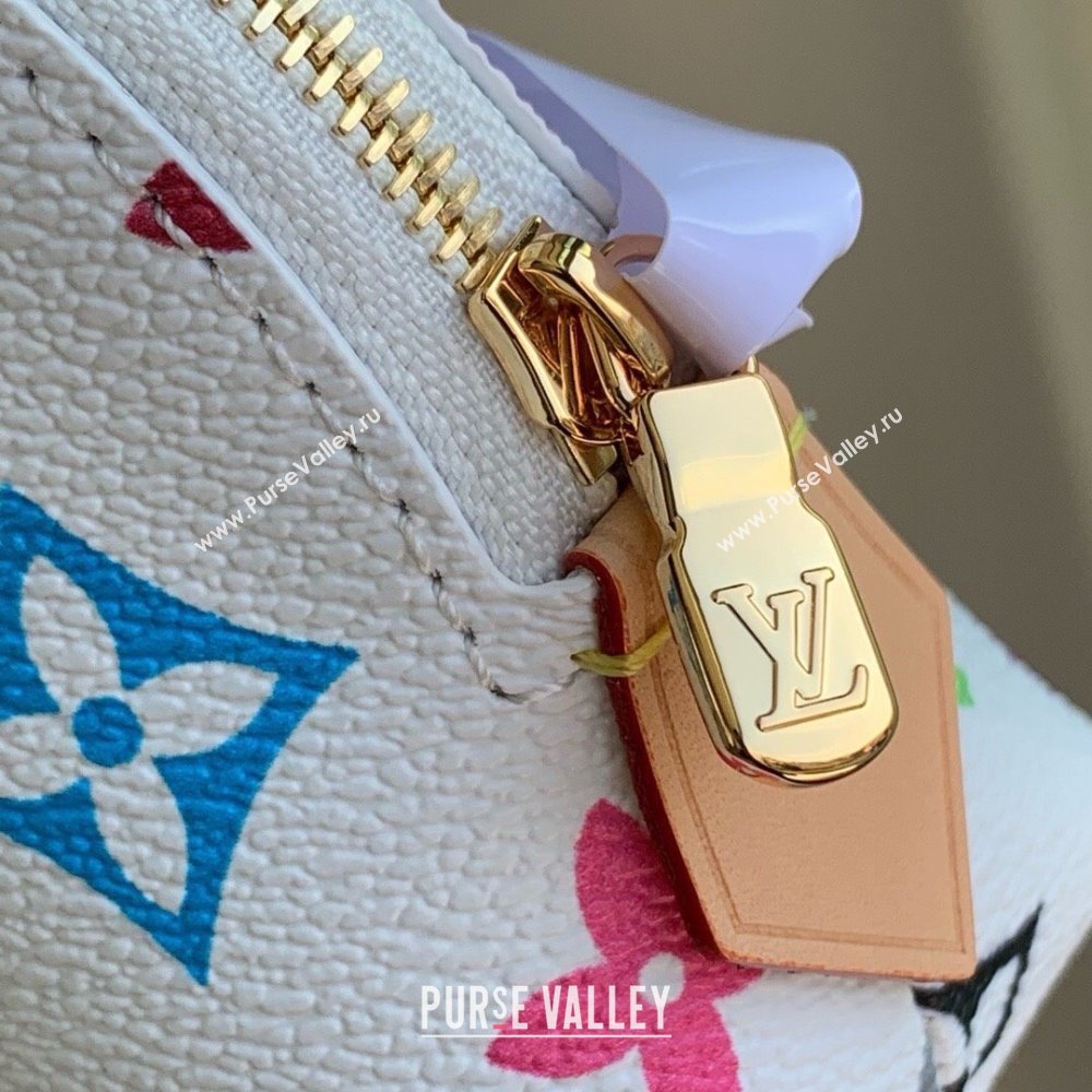 Louis Vuitton LV x TM Cosmetic Pouch PM Bag in Multicolored Monogram Canvas M13744 White 2025 (K-25010318)