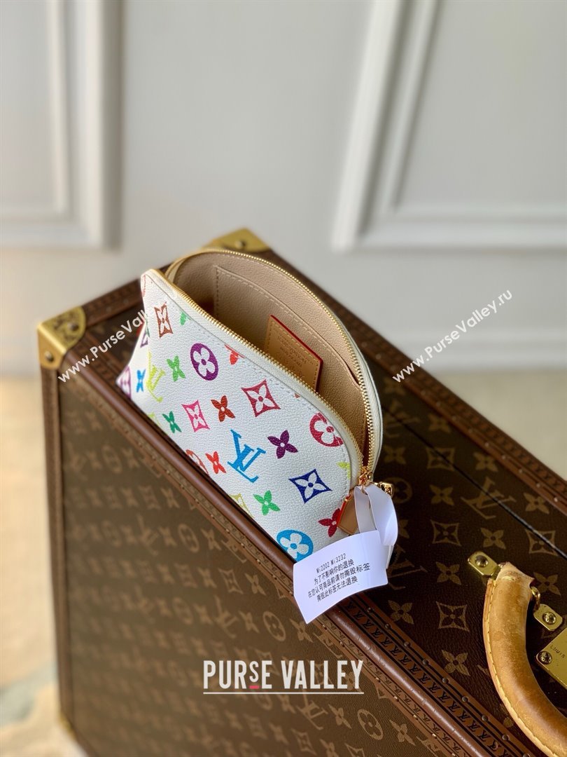 Louis Vuitton LV x TM Cosmetic Pouch PM Bag in Multicolored Monogram Canvas M13744 White 2025 (K-25010318)