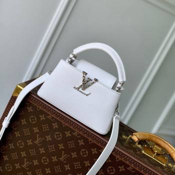 Louis Vuitton East West Capucines Mini Bag in Taurillon Leather M24666 White 2024 (K-24090714)