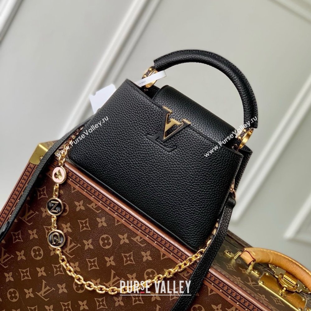 Louis Vuitton My Capucines Bag in Taurillon Leather K00014 Black 2025 (K-25010701)