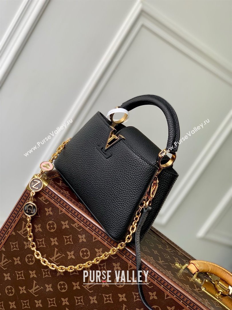 Louis Vuitton My Capucines Bag in Taurillon Leather K00014 Black 2025 (K-25010701)