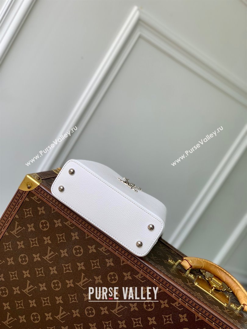 Louis Vuitton East West Capucines Mini Bag in Taurillon Leather M24666 White 2024 (K-24090714)