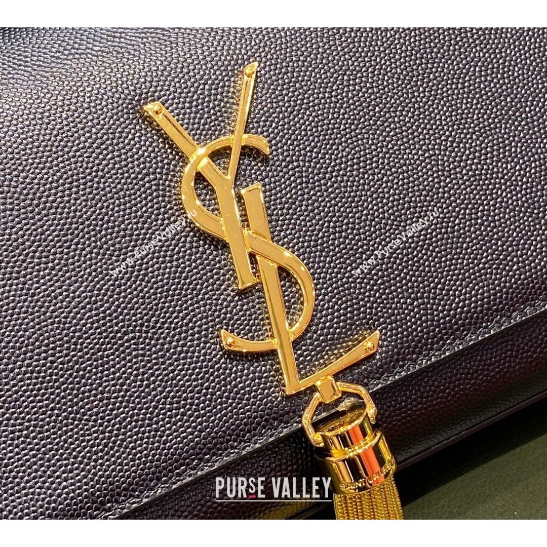 Saint Laurent Kate Small Chain and Tassel Bag in Grain Leather 474366 Black/Gold 2021 TOP (JUND-210823060)