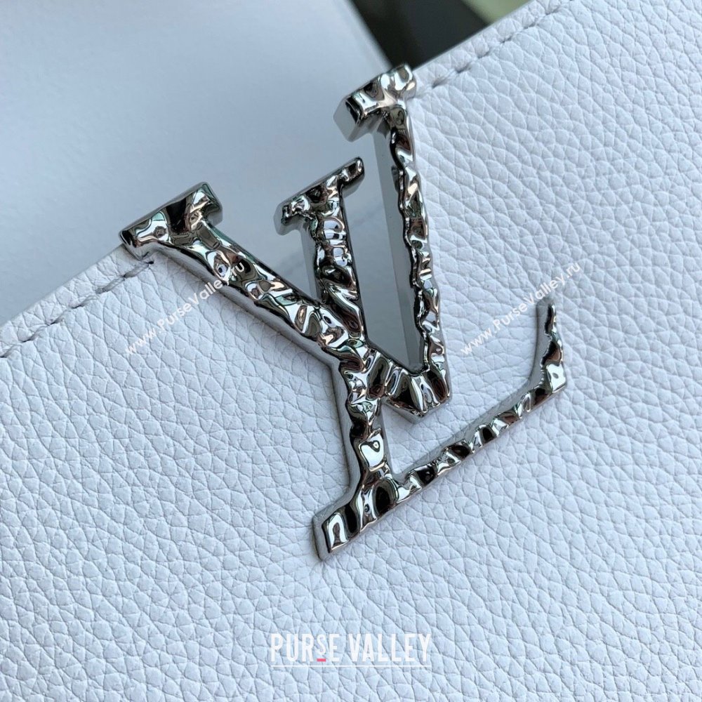 Louis Vuitton East West Capucines Mini Bag in Taurillon Leather M24666 White 2024 (K-24090714)