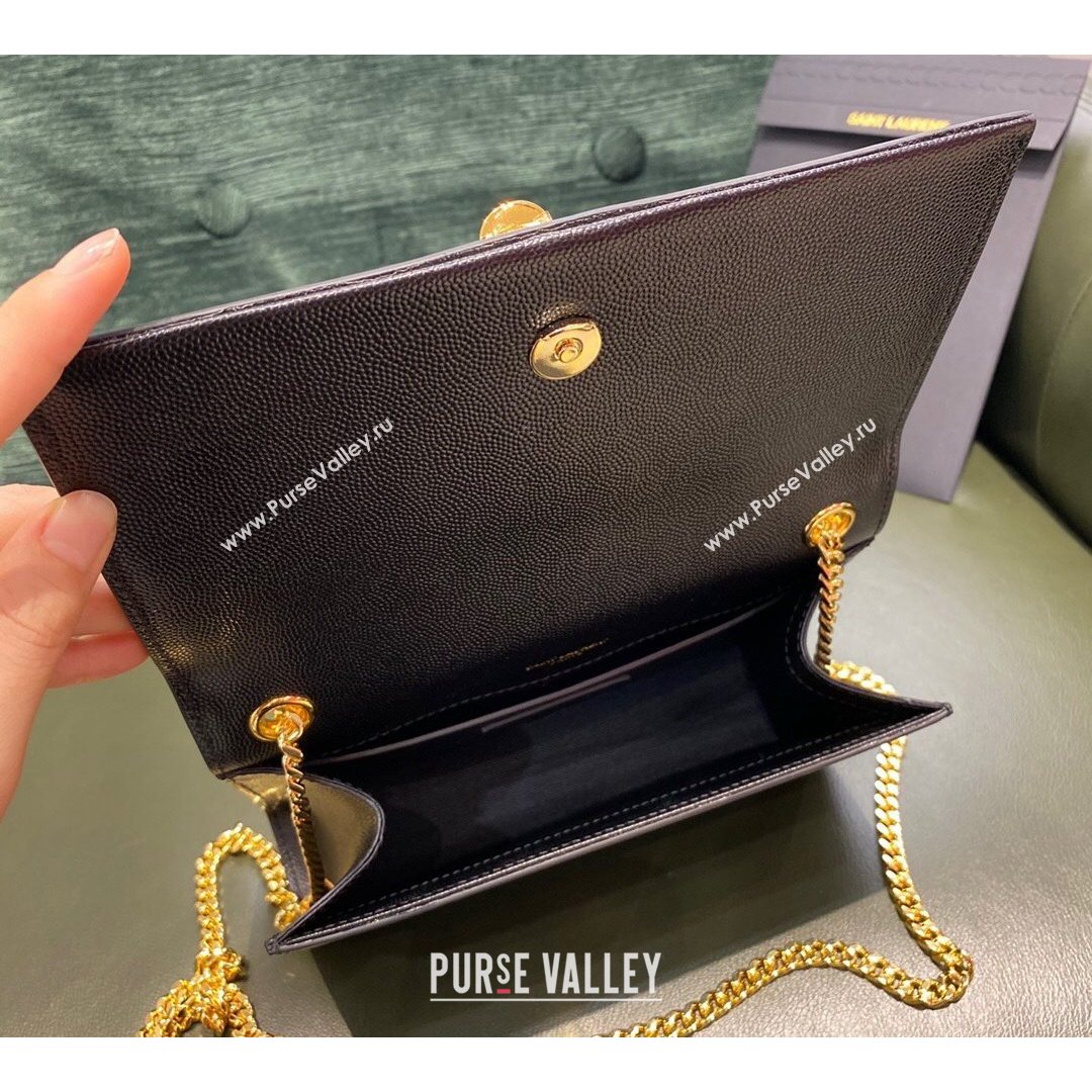 Saint Laurent Kate Small Chain and Tassel Bag in Grain Leather 474366 Black/Gold 2021 TOP (JUND-210823060)