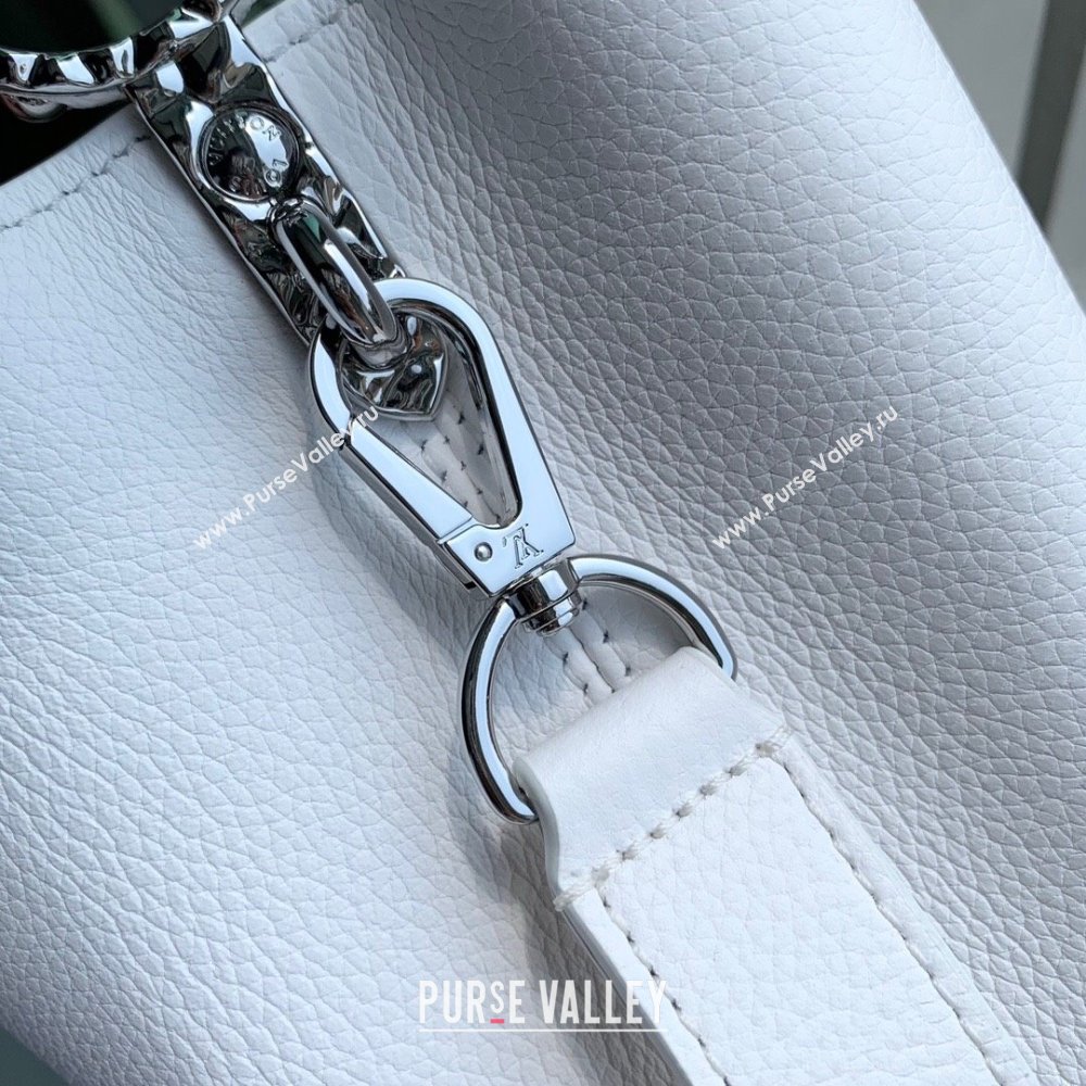 Louis Vuitton East West Capucines Mini Bag in Taurillon Leather M24666 White 2024 (K-24090714)