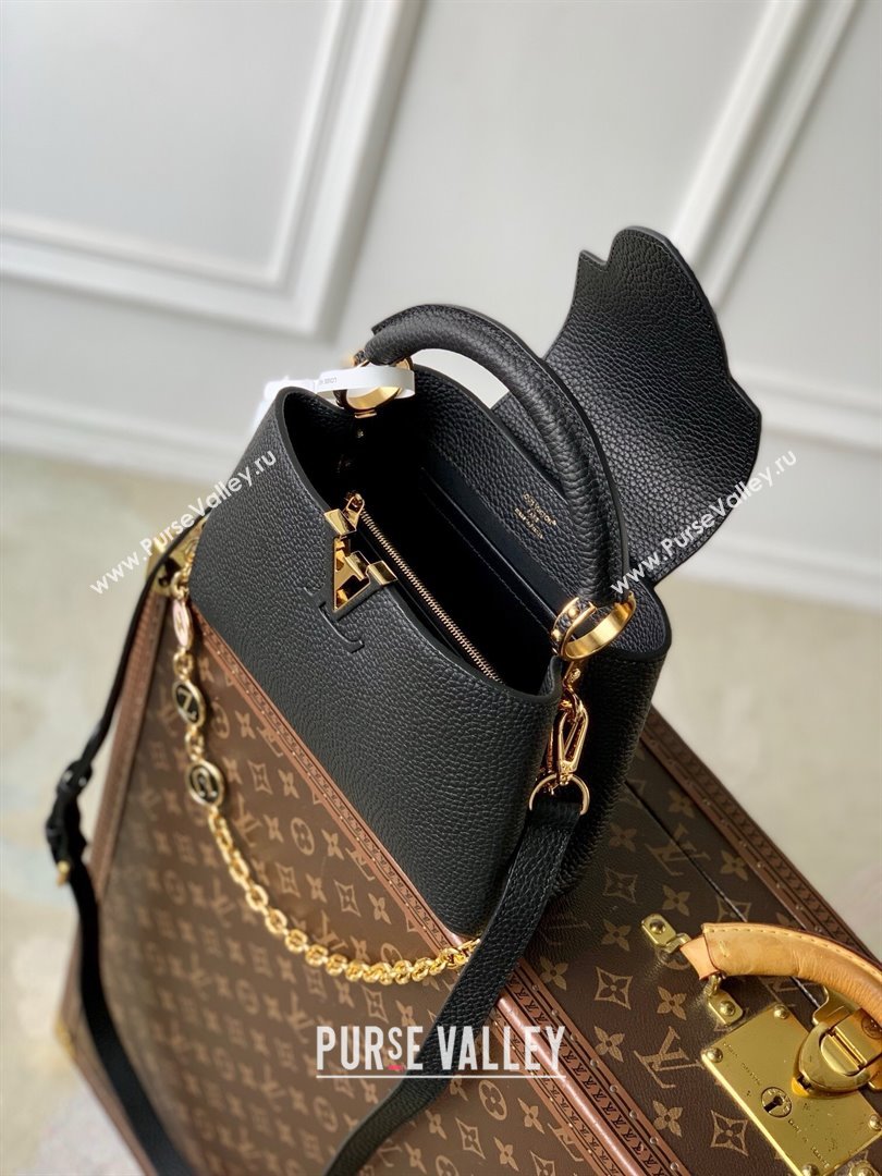 Louis Vuitton My Capucines Bag in Taurillon Leather K00014 Black 2025 (K-25010701)