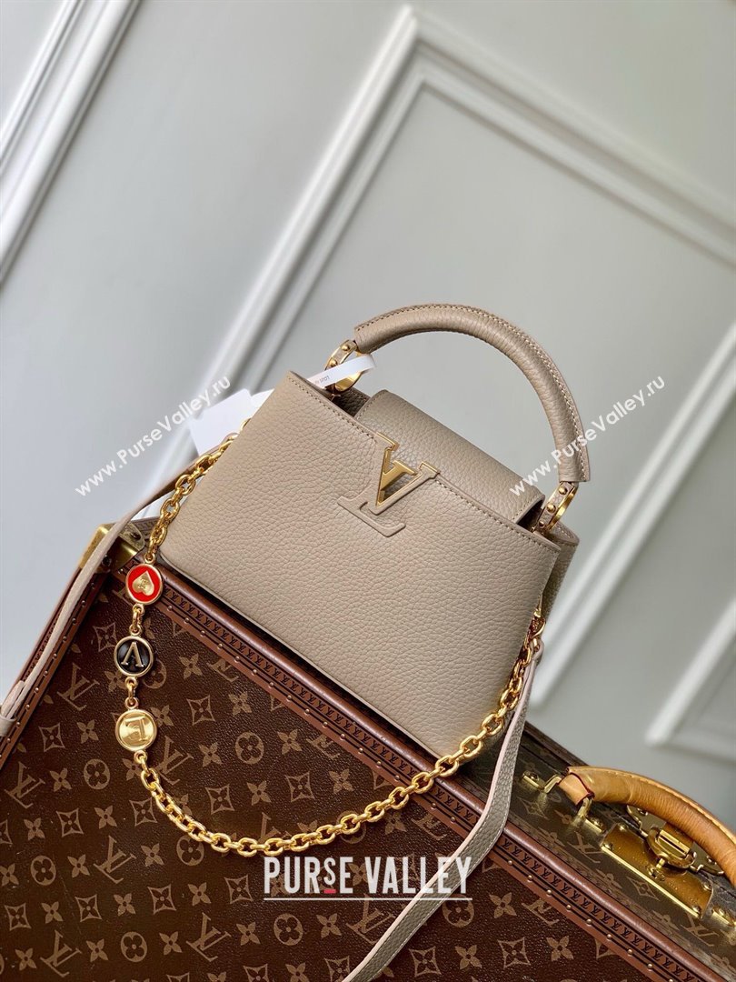 Louis Vuitton My Capucines Bag in Taurillon Leather K00014 Grey 2025 (K-25010702)