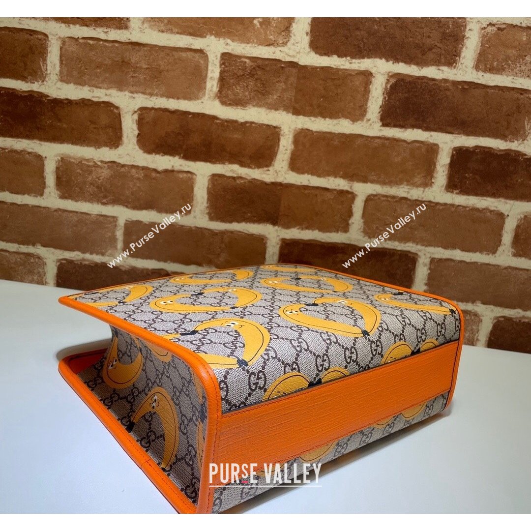 Gucci Childrens Nina Dzyvulska Banana Print Tote Bag 605614 Beige/Yellow/Orange 2021 (DLH-21090236)