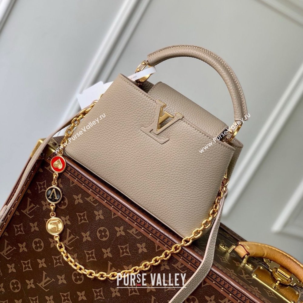 Louis Vuitton My Capucines Bag in Taurillon Leather K00014 Grey 2025 (K-25010702)