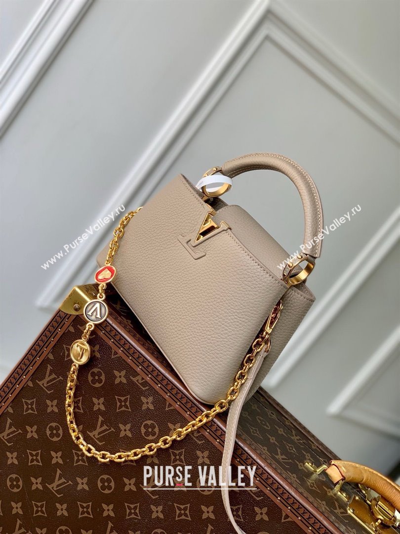 Louis Vuitton My Capucines Bag in Taurillon Leather K00014 Grey 2025 (K-25010702)