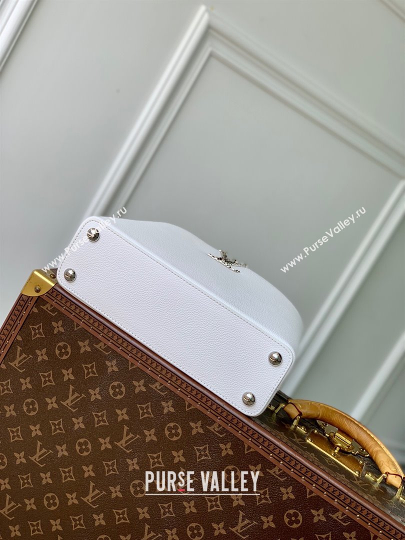 Louis Vuitton East West Capucines BB Bag in Taurillon Leather M24666 White 2024 (K-24090715)