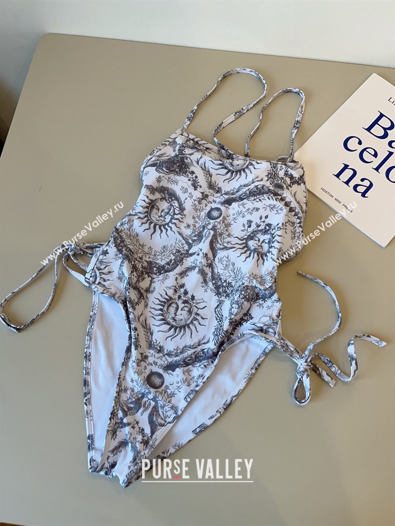 Dior Soleil One-Piece Swimwear White/Black 2025 (WM-250313047)