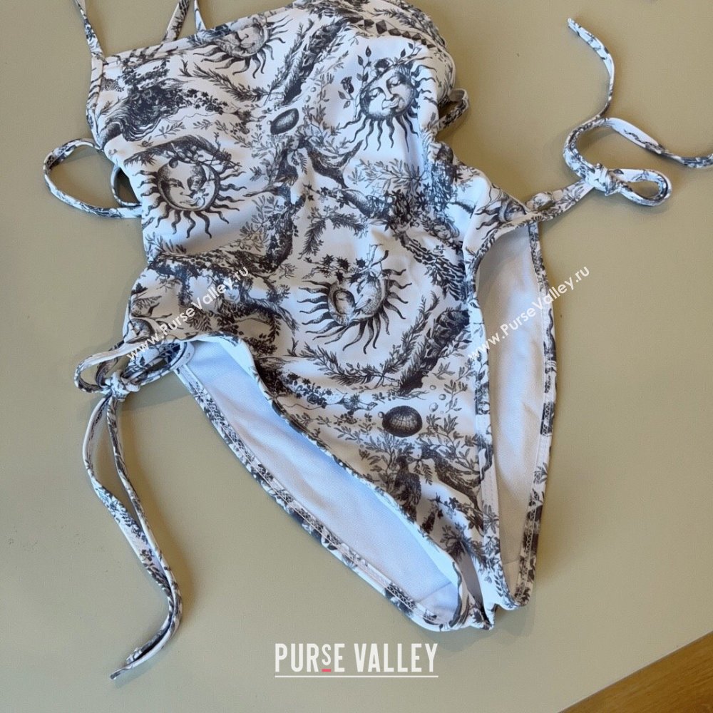 Dior Soleil One-Piece Swimwear White/Black 2025 (WM-250313047)