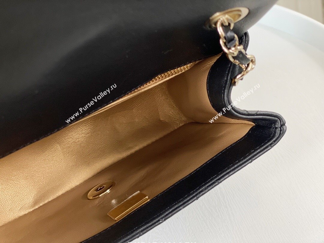 Chanel Lambskin Mini Flap Bag with Soccer Ball AS1786 Black/Gold 2024 (SM-24040213)