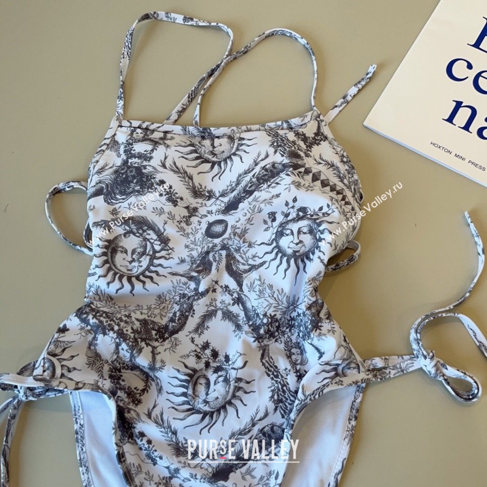 Dior Soleil One-Piece Swimwear White/Black 2025 (WM-250313047)