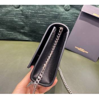 Saint Laurent Kate Small Chain and Tassel Bag in Grain Leather 474366 Black/Silver 2021 TOP (JUND-210823061)