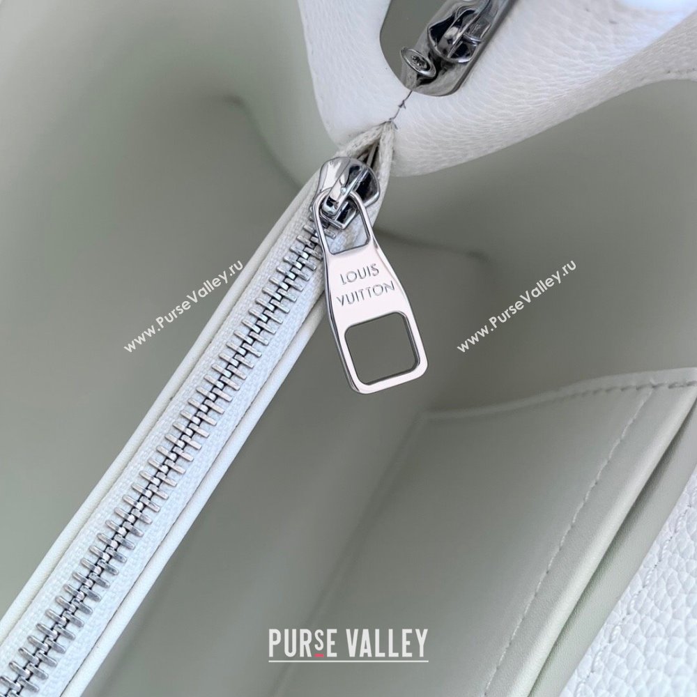 Louis Vuitton East West Capucines BB Bag in Taurillon Leather M24666 White 2024 (K-24090715)