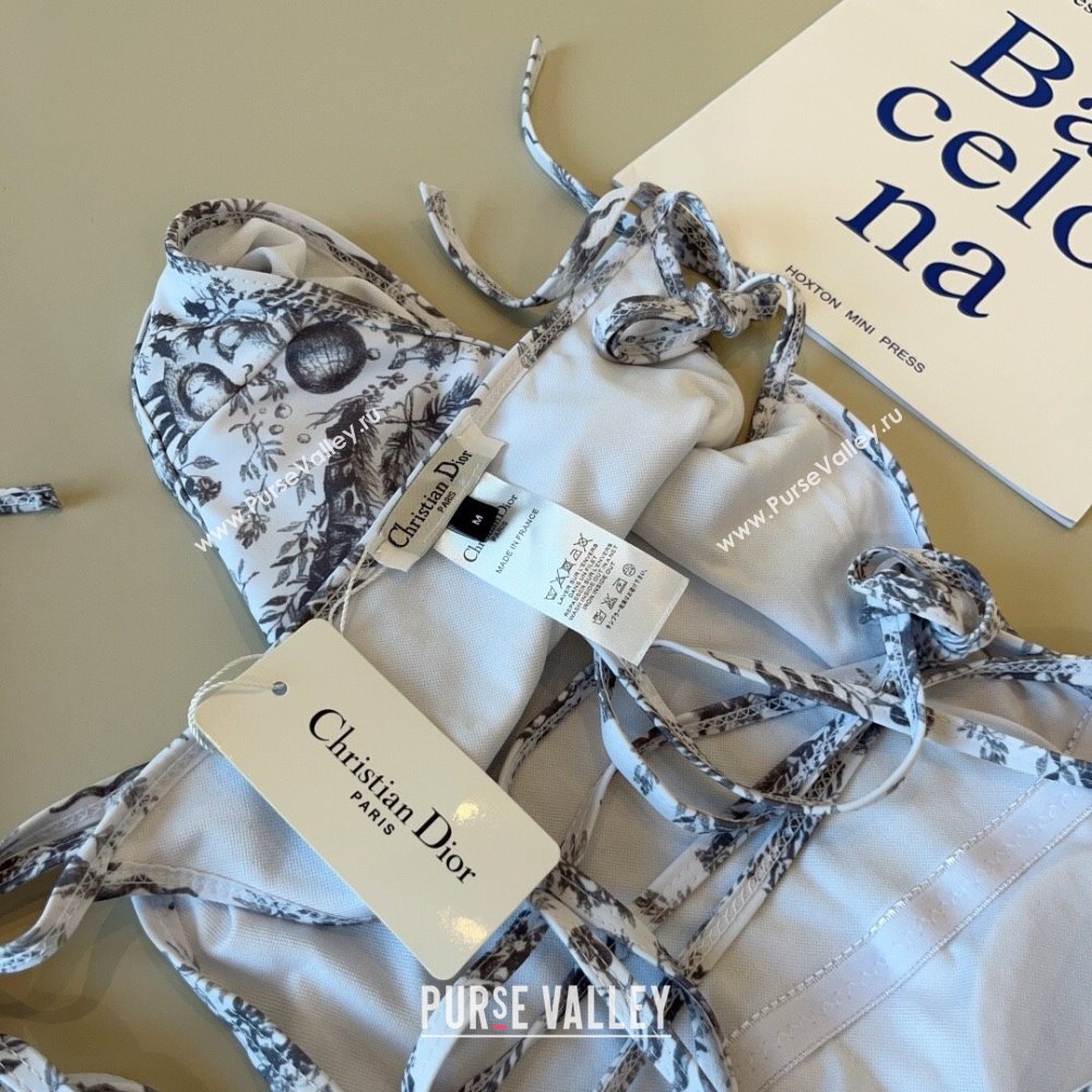 Dior Soleil One-Piece Swimwear White/Black 2025 (WM-250313047)