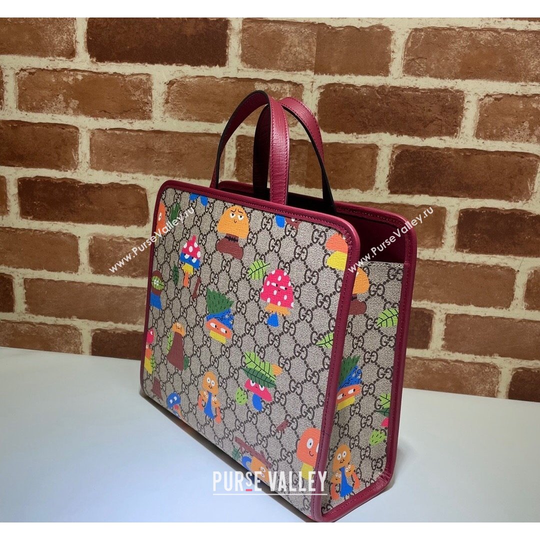Gucci Childrens Woodland Tote Bag ‎605614 Beige/Red 2021 (DLH-21090237)