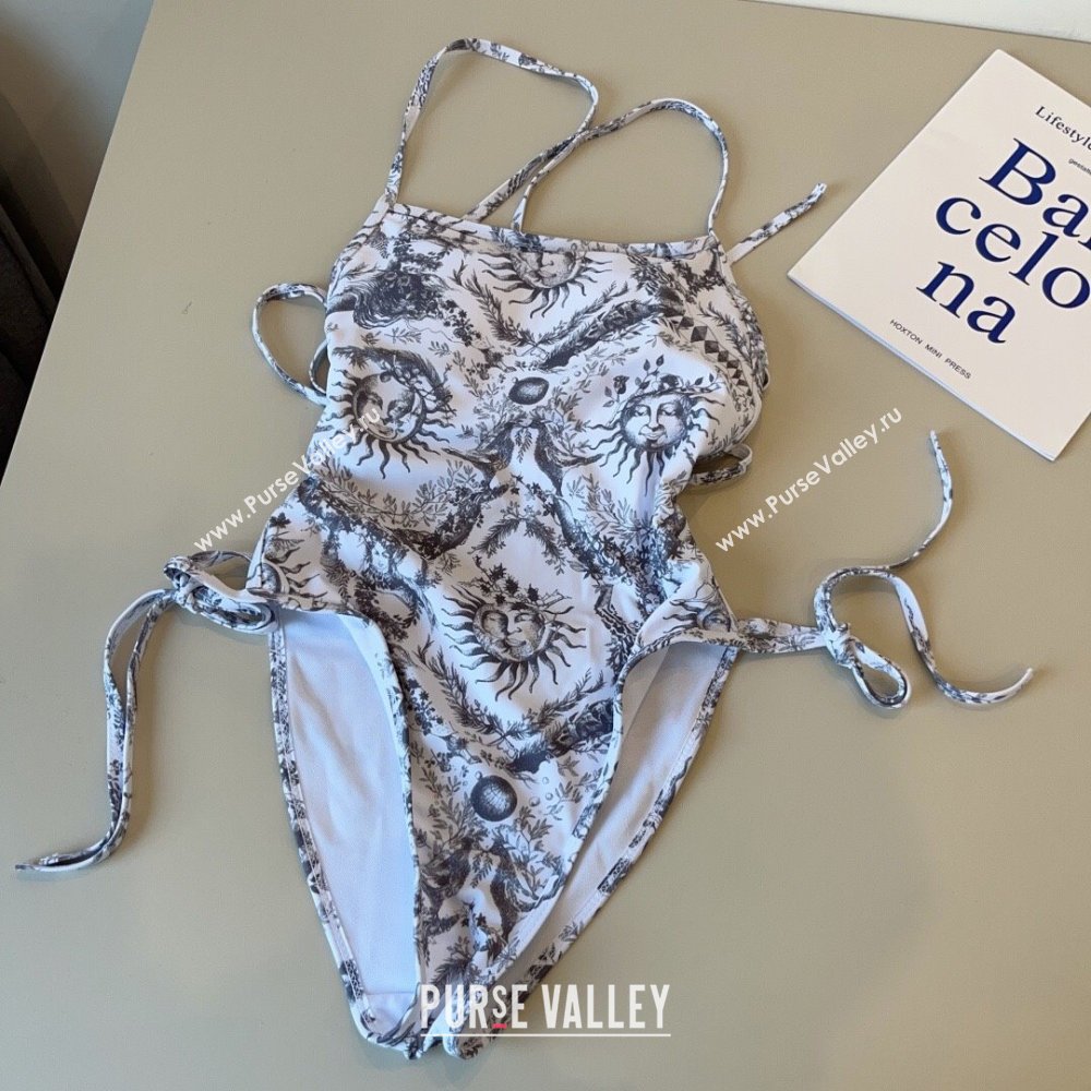 Dior Soleil One-Piece Swimwear White/Black 2025 (WM-250313047)