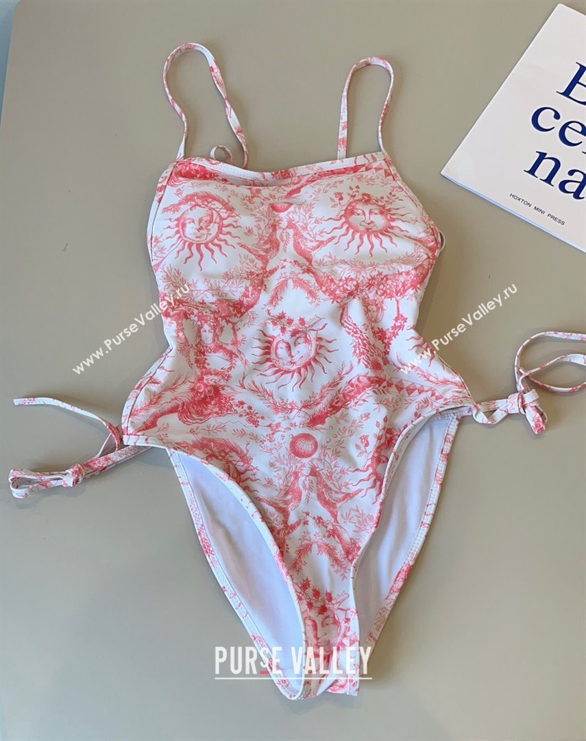Dior Soleil One-Piece Swimwear White/Pink 2025 (WM-250313048)