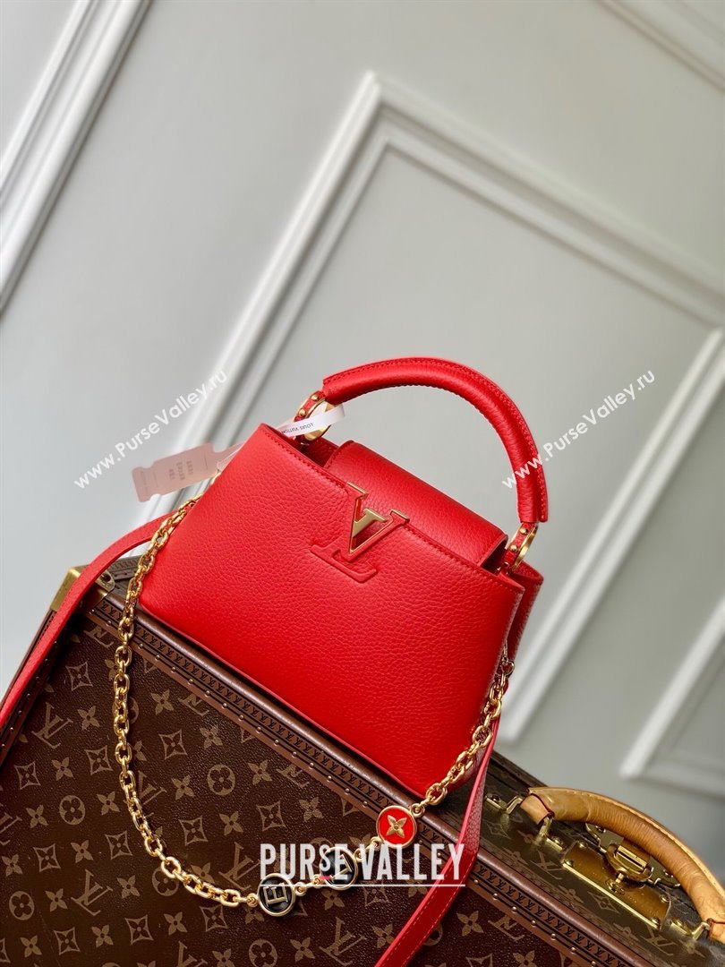 Louis Vuitton My Capucines Bag in Taurillon Leather K00014 Red 2025 (K-25010703)