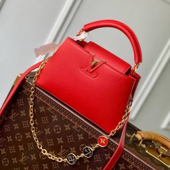 Louis Vuitton My Capucines Bag in Taurillon Leather K00014 Red 2025 (K-25010703)