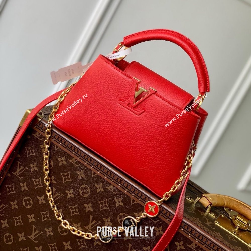 Louis Vuitton My Capucines Bag in Taurillon Leather K00014 Red 2025 (K-25010703)